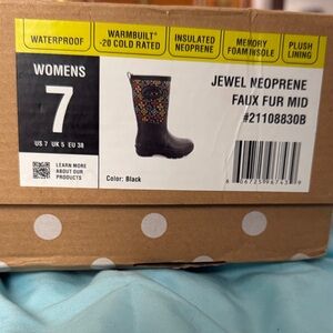 Western Chief Jewel Neoprene Faux Fur Mid Boots - Black